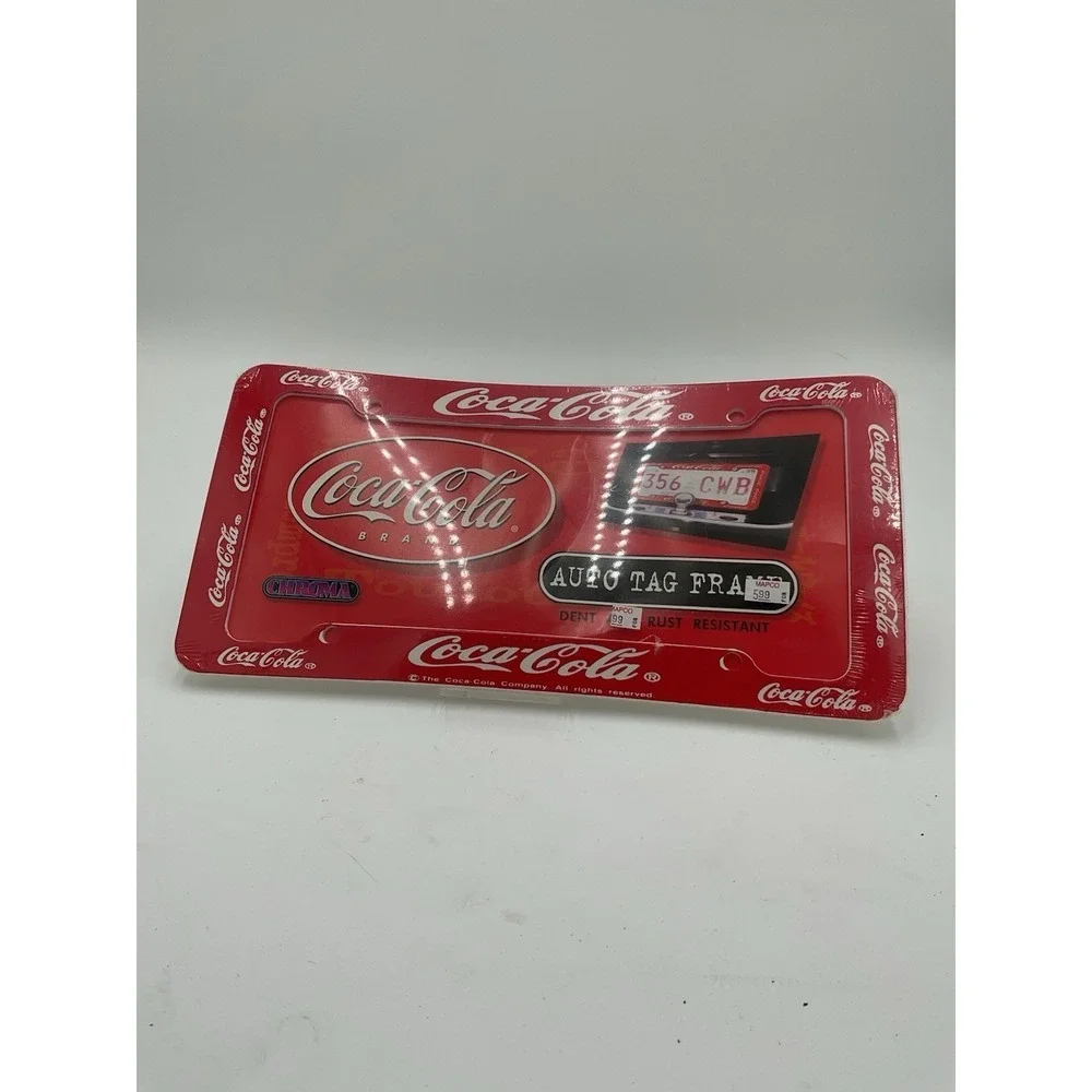 Vintage Coca-Cola License Plate Auto Tag Frame Dent And Rust Resistant